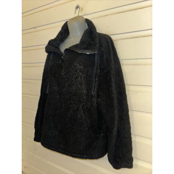 Free People Movement Sherpa Fleece 1/4 Zip Long Sleeve Pullover Sweatshirt Large - Picture 3 of 8